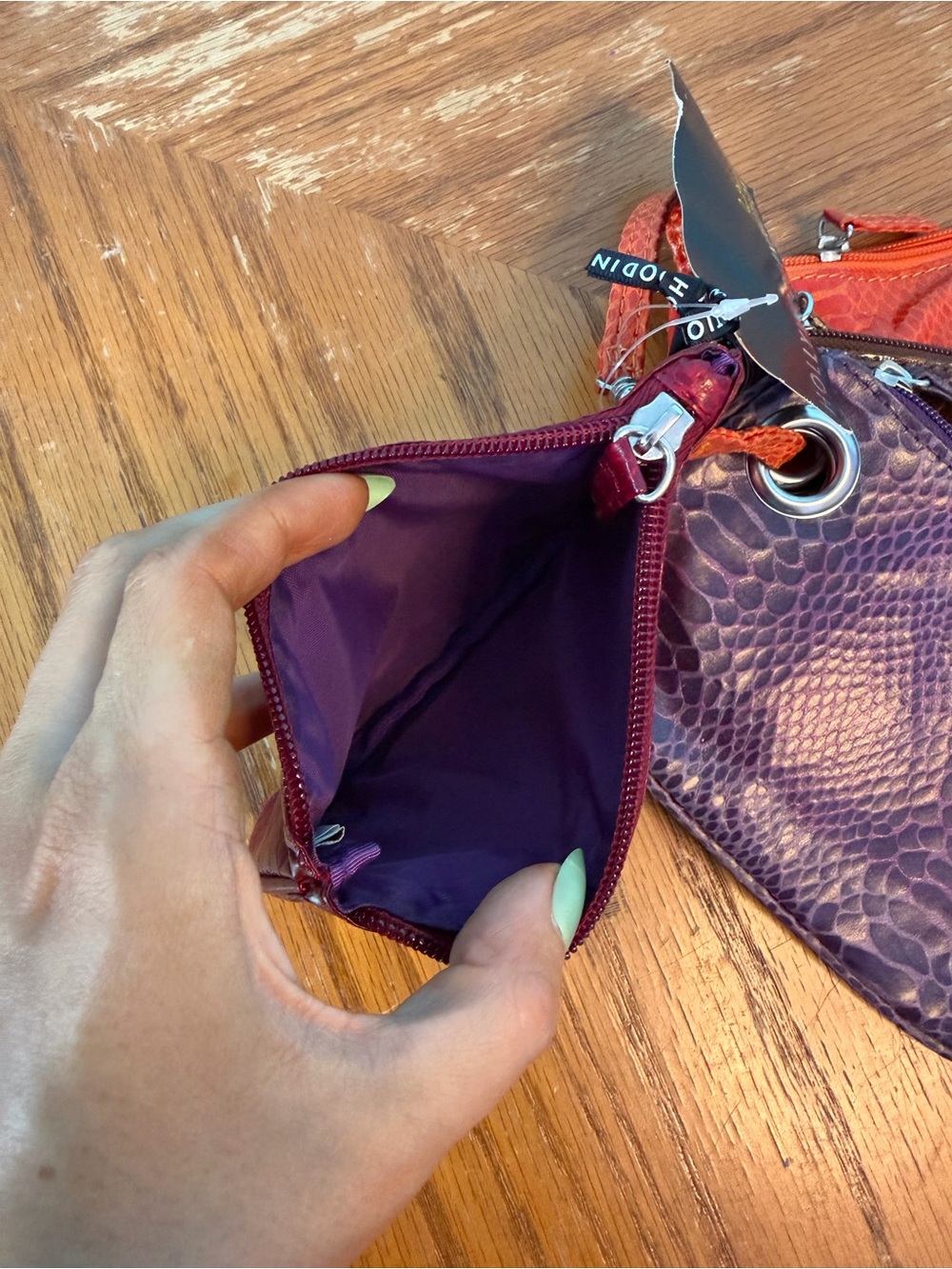 Multi-Color Snake-Embossed Wristlet Set - Picture 3 of 9
